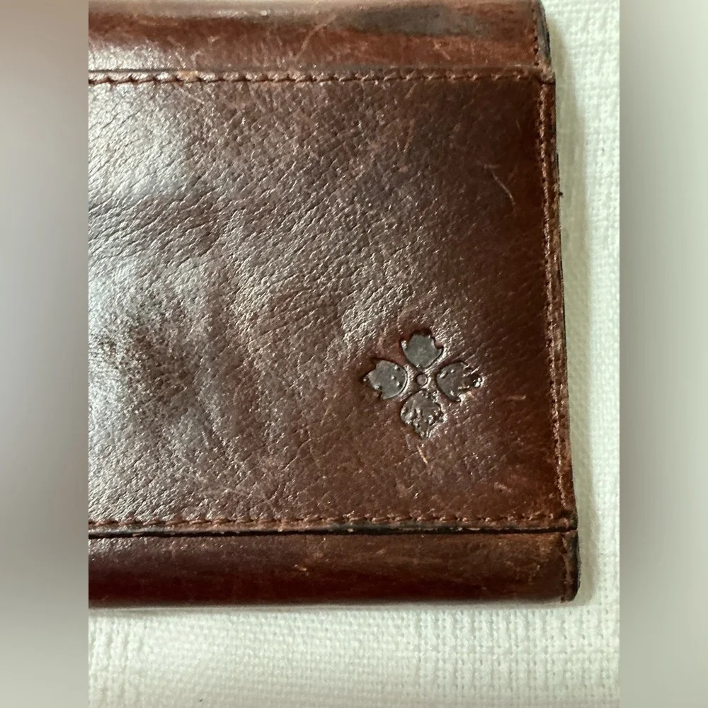EUC Patricia Nash Brown Trifold Leather Wallet